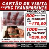 1000 cartões em Pvc Transparente